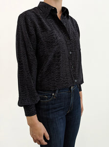 Avery Silk Shirt - Charcoal