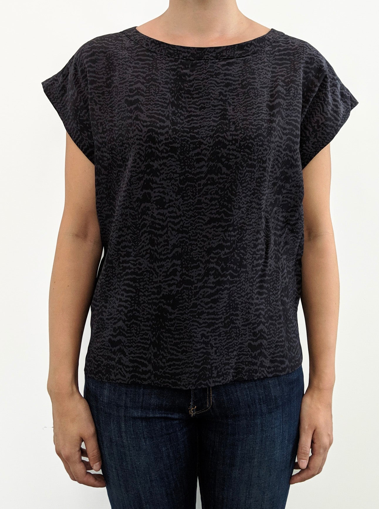 Avery Silk Top - Charcoal