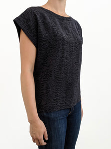 Avery Silk Top - Charcoal