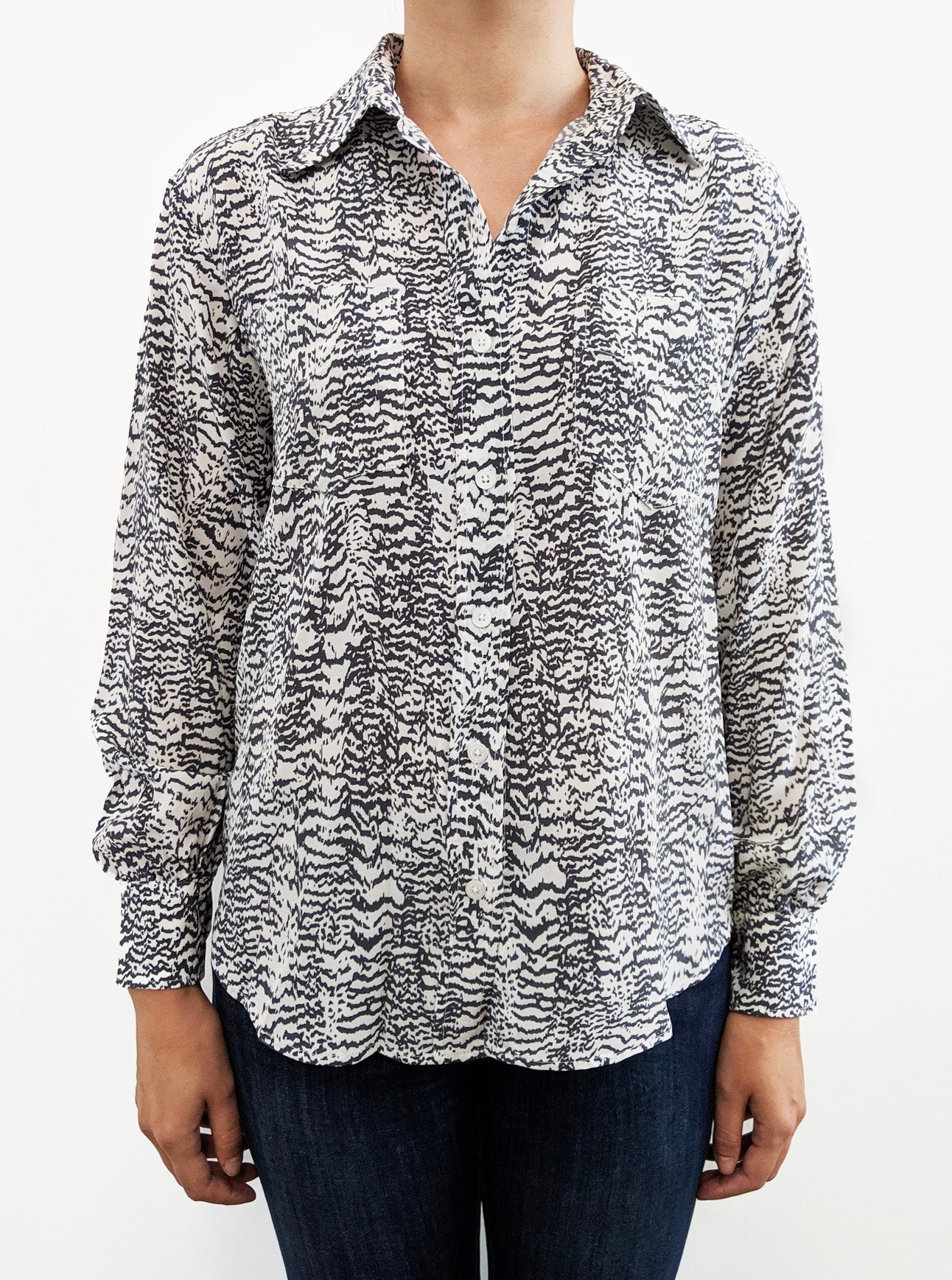 Avery Silk Shirt - Grey