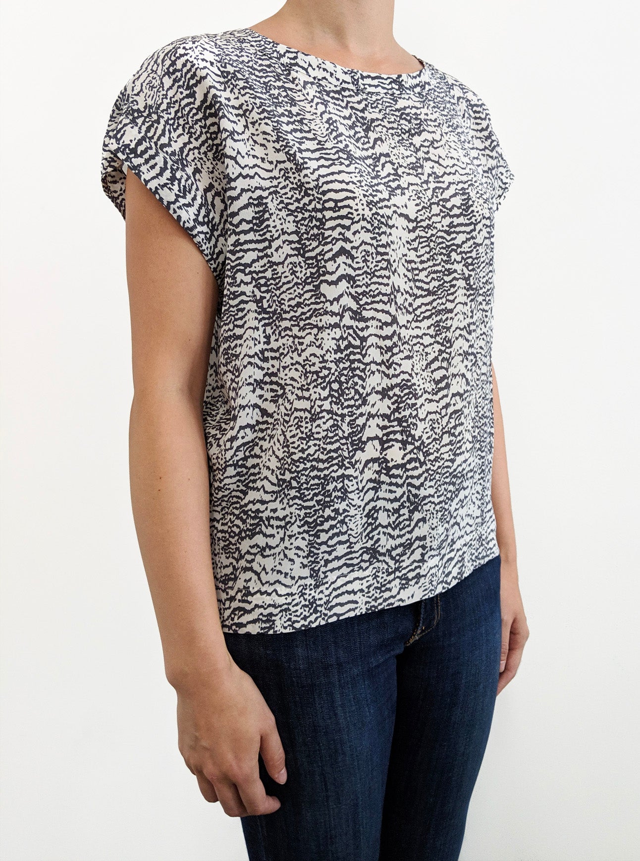 Avery Silk Top - Grey