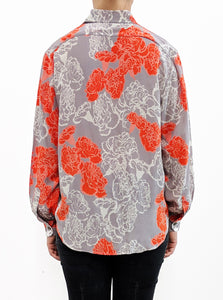 Grace Silk Shirt - Grey Orange