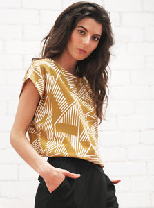 Madison Silk Top - Gold